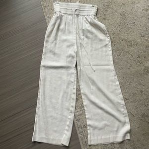 Open edit white (slightly off white) high waisted drawstring beach pants